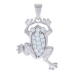 925 Sterling Silver Mens Cubic Zirconia Frog Charm Pendant