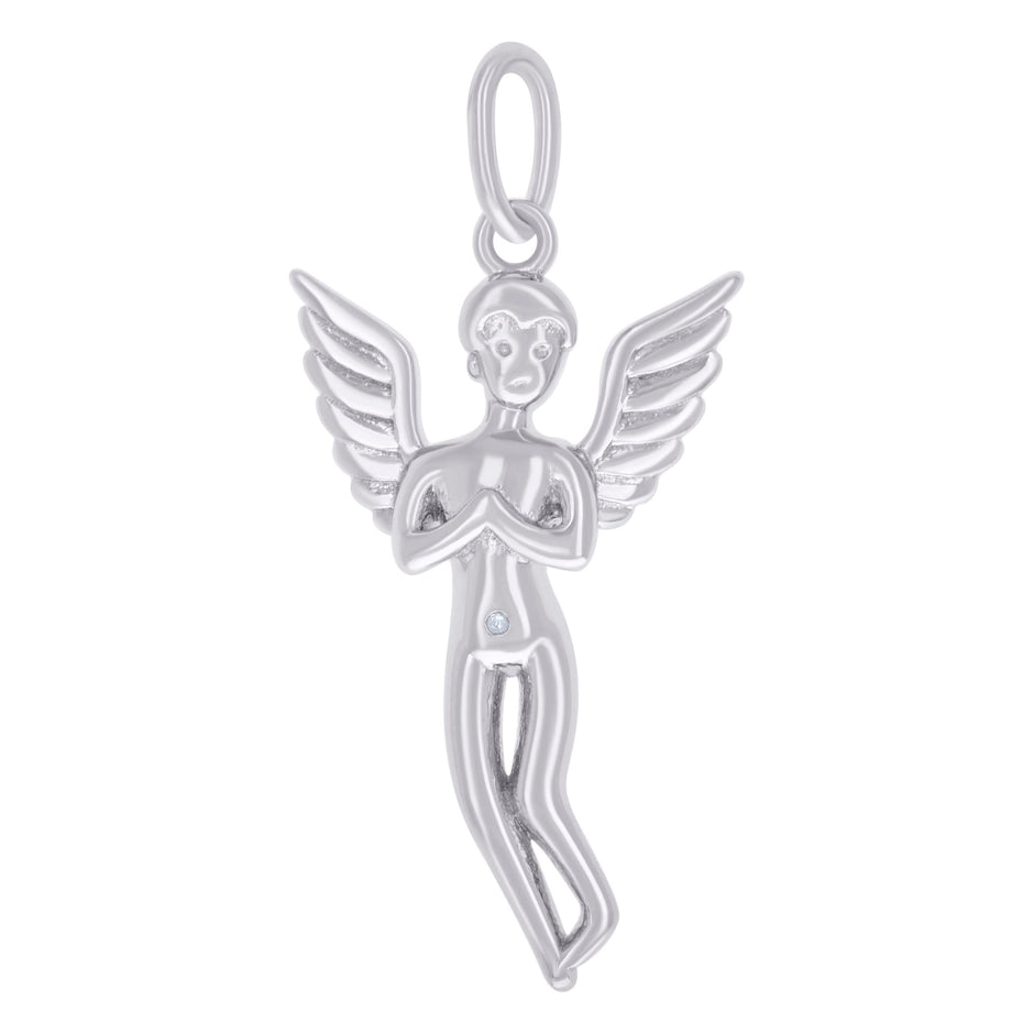 925 Sterling Silver Mens Religious Praying Angel Charm Pendant