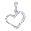 925 Sterling Silver Womens Cz Heart Charm Pendant