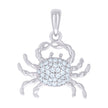 925 Sterling Silver Mens Cubic Zirconia Animal Crab Charm Pendant