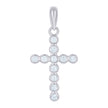 925 Sterling Silver Unisex Cz Cross Religious Charm Pendant