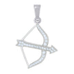 925 Sterling Silver Mens Cubic Zirconia Archery Sports Charm Pendant