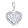 925 Sterling Silver Womens Cubic Zirconia Heart Charm Pendant