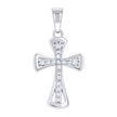 925 Sterling Silver Mens Cubic-Zirconia Cross Religious Charm Pendant