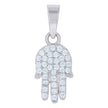 925 Sterling Silver Unisex Cubic Zirconia Religious Humsa Charm Pendant