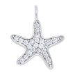 925 Sterling Silver Unisex Cubic Zirconia Star Fish Charm Pendant
