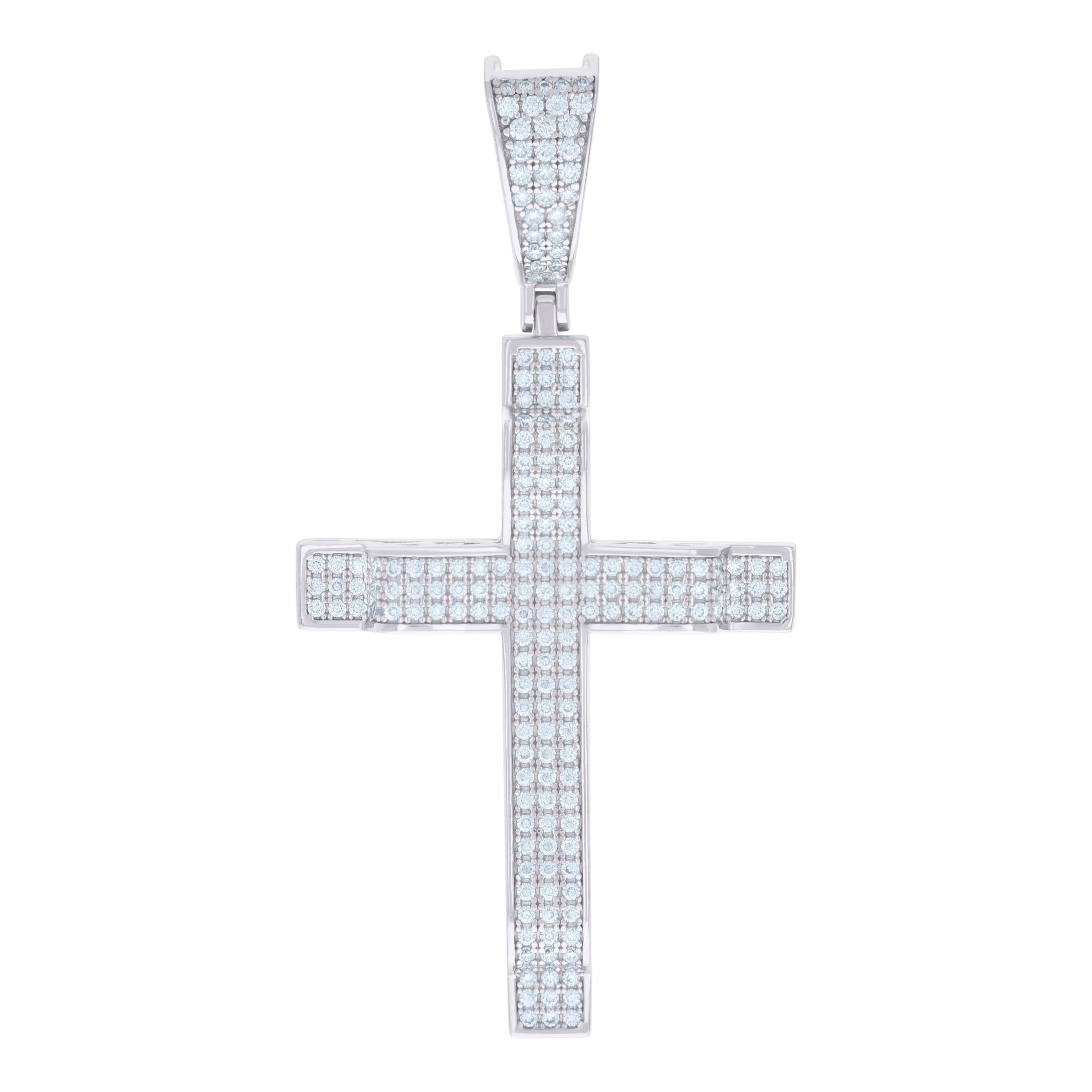 925 Sterling Silver Unisex CZ Cross Religious Charm Pendant