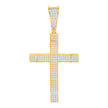 925 Sterling Silver Yellow-Tone Unisex CZ Cross Religious Charm Pendant