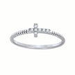 925 Sterling Silver Womens Cubic-Zirconia Cross Religious Ring Size 8 - SLV-70783
