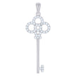 925 Sterling Silver Womens Cz Key Charm Pendant