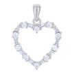 925 Sterling Silver Womens Baguette Cz Heart Charm Pendant