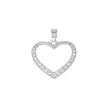 925 Sterling Silver Womens Cz Heart Charm Pendant