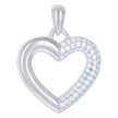 925 Sterling Silver Womens Cz Heart Charm Pendant