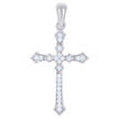 925 Sterling Silver Unisex Cz Cross Religious Charm Pendant
