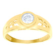 10kt Yellow Gold Baby Round Cubic Zirconia Birth Stone Ring