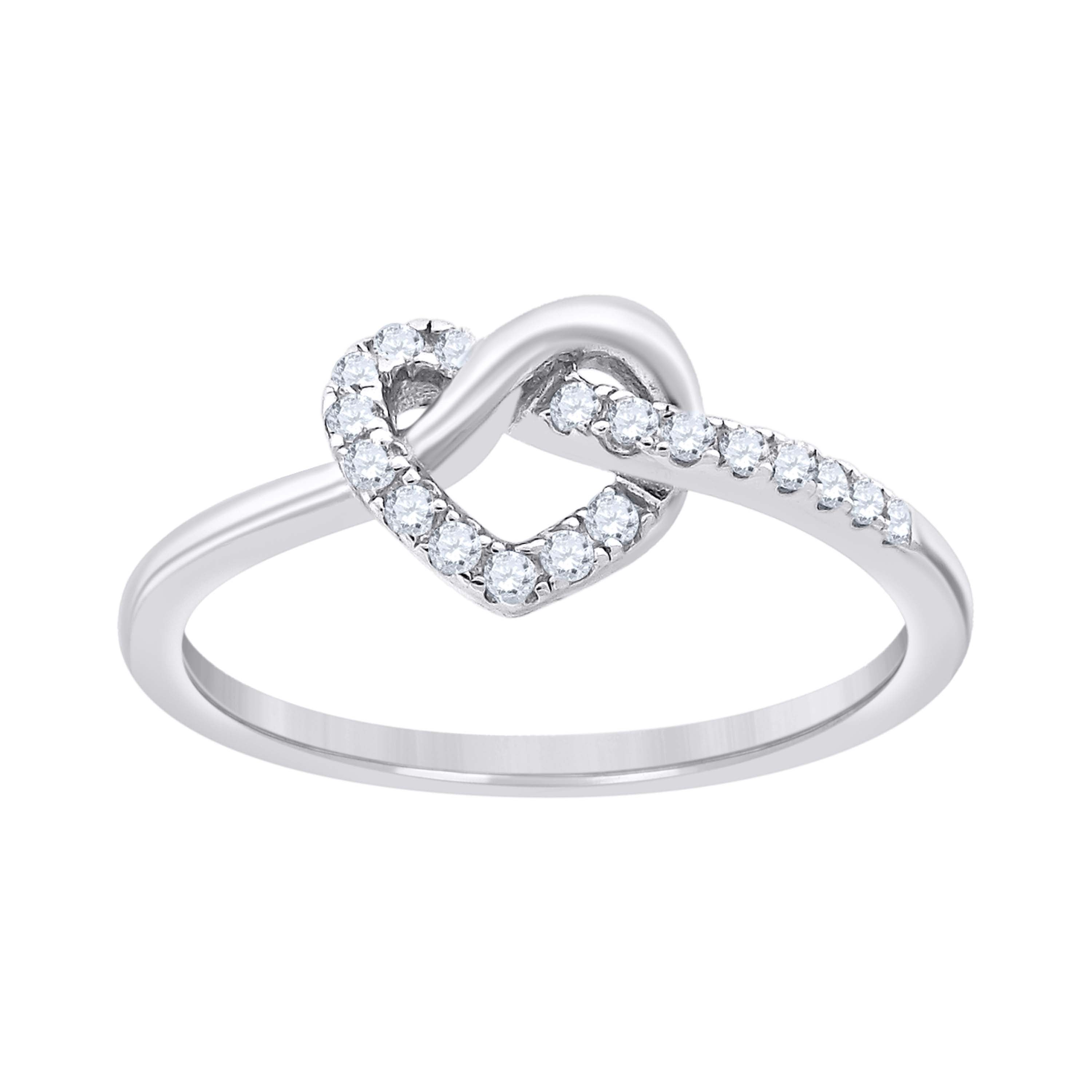 925 Sterling Silver Womens Cubic Zirconia Love Knot Heart Adjustable Toe Ring Size 8 - SLV-71103
