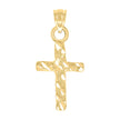 10kt Yellow Gold Unisex Diamond-Cut Nugget Latin Cross Religious Charm Pendant