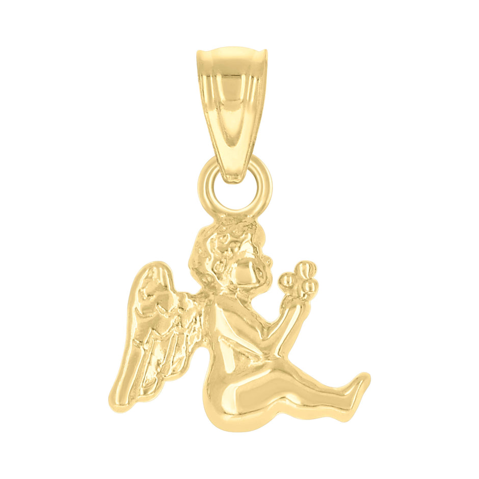 10kt Yellow Gold Womens Angel Religious Charm Pendant