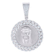 925 Sterling Silver Mens CZ Jesus Religious Charm Pendant
