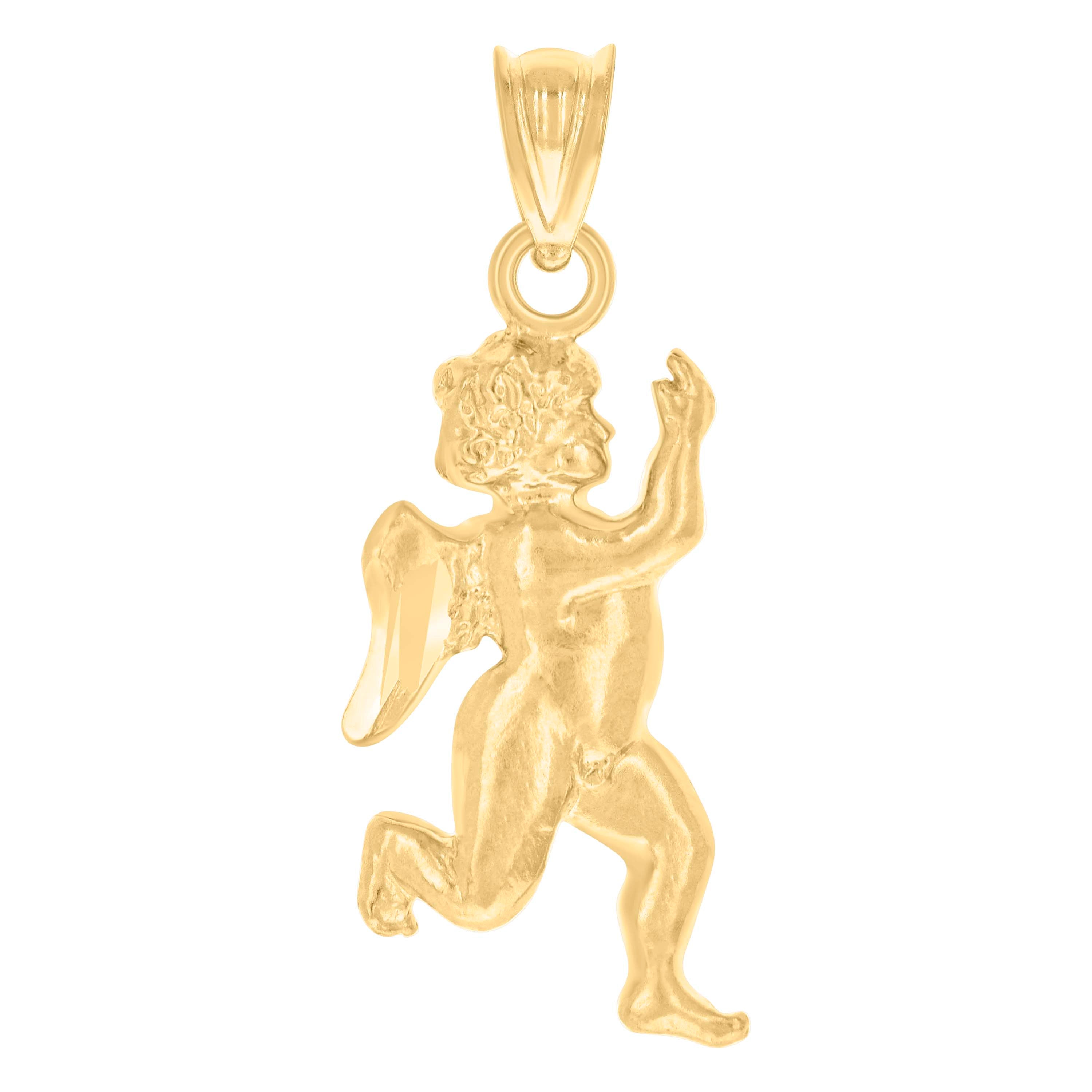 10kt Yellow Gold Unisex Angel Religious Charm Pendant