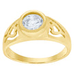 10kt Yellow Gold Baby Round Cubic Zirconia Birth Stone Ring