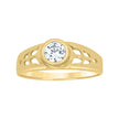10kt Yellow Gold Baby Round Cubic Zirconia Birth Stone Ring