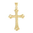 10kt Two-Tone Gold Mens Women Crucifix Cross Religious Charm Pendant