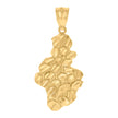 10kt Yellow Gold Mens Women Nugget Textured Charm Pendant
