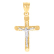 10kt Two-Tone Gold Mens Women Crucifix Cross Religious Charm Pendant
