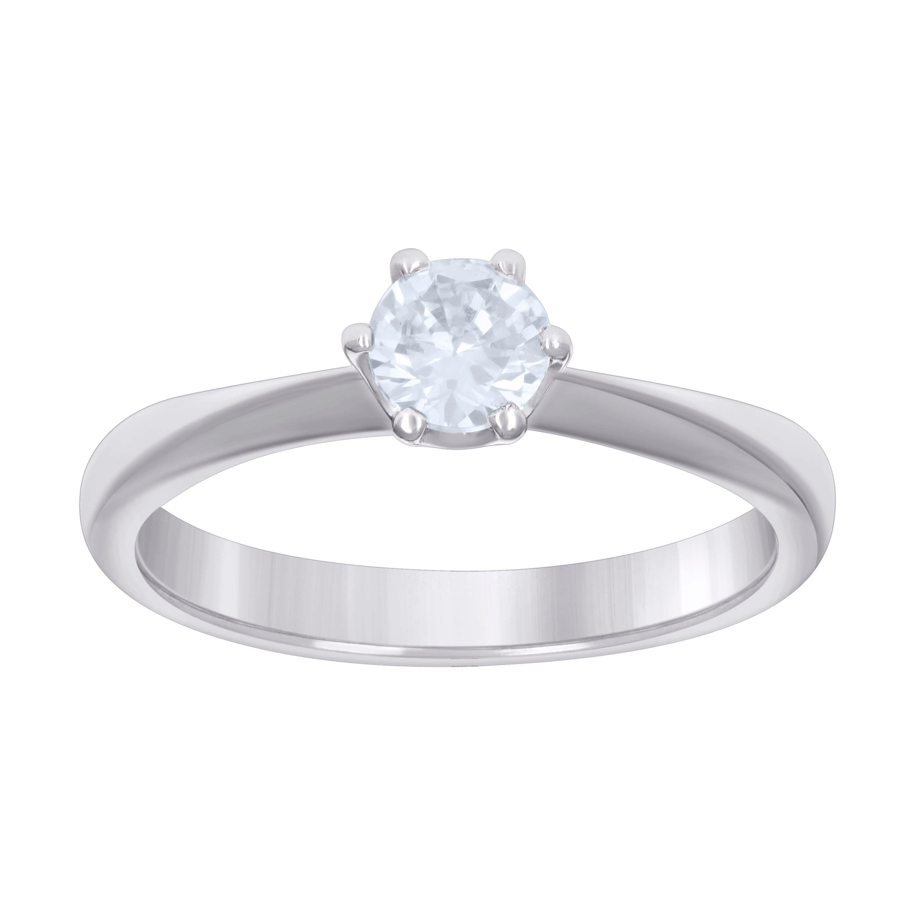925 Sterling Silver Womens Round Cubic-Zirconia Solitaire Engagement Ring S7 - SLV-72480