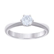 925 Sterling Silver Womens Round Cubic-Zirconia Solitaire Engagement Ring S9 - SLV-72482