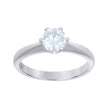 925 Sterling Silver Womens Cubic Zirconia Size-7 Round Center Stone Bridal Wedding Engagement Anniversary Band Ring - SLV-72485