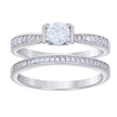 925 Sterling Silver Womens Cubic-Zirconia Fashion Duo Ring Set Size 9  - SLV-72492