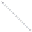 925 Sterling Silver Womens Cubic Zirconia Link Heart Bracelet