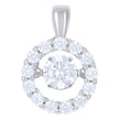 925 Sterling Silver Womens Cubic Zirconia Fashion Round Charm Pendant