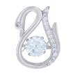 925 Sterling Silver Womens Cubic Zirconia Fashion Swan Charm Pendant