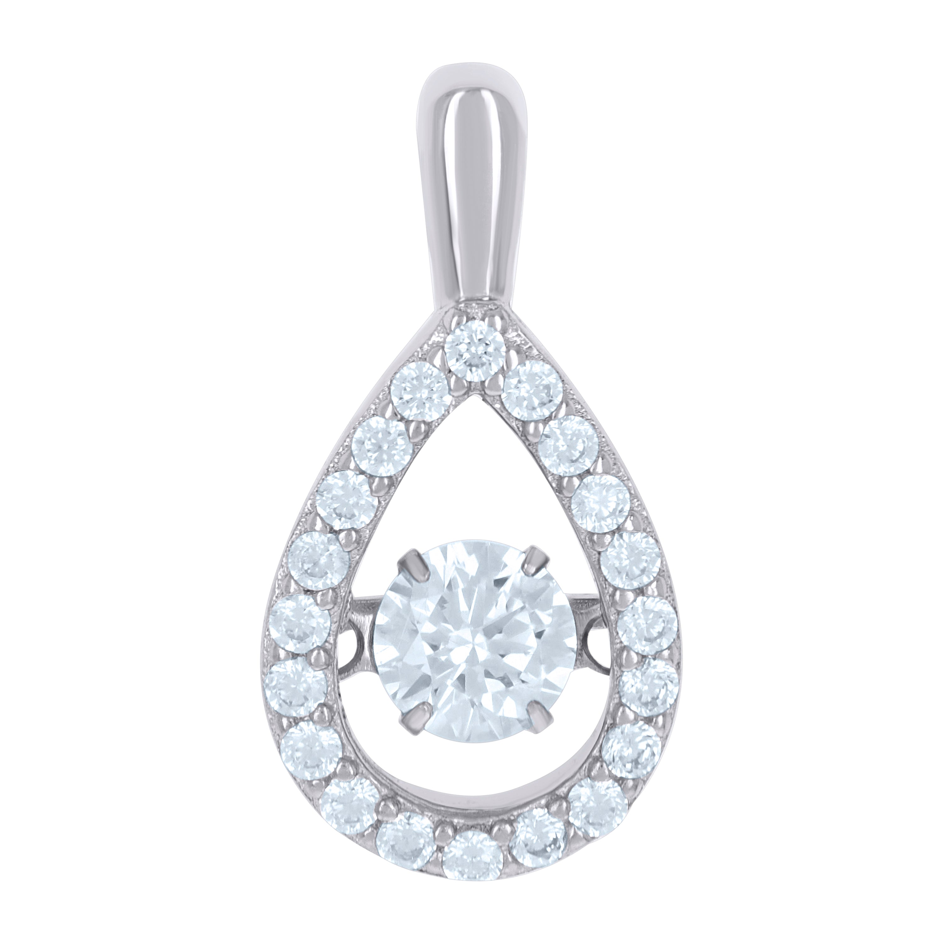 925 Sterling Silver Womens Cubic Zirconia Fashion Teardrop Charm Pendant