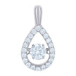 925 Sterling Silver Womens Cubic Zirconia Fashion Teardrop Charm Pendant