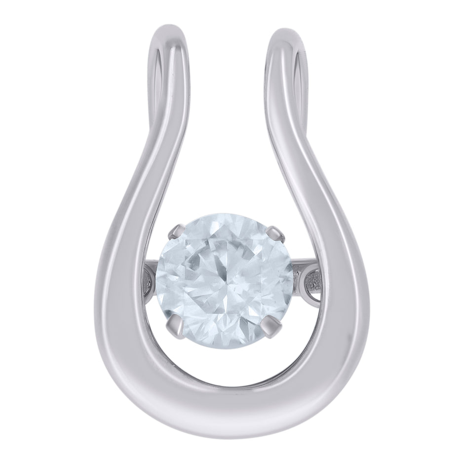 925 Sterling Silver Womens Cubic Zirconia Fashion Charm Pendant