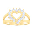 14Kt Yellow Gold Womens Cz Heart Sz7 Band Ring