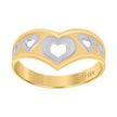 14Kt Gold Womens Two-Tone Sz7 Heart Band Ring