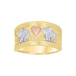 14kt Tri-Color Gold Womens Heart Elephant Good Luck Ring 