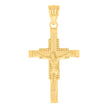 14Kt Yellow Gold Unisex Cross Crucifix Ht:30.2Mm Religious Pendant Charm