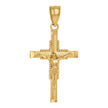 14Kt Yellow Gold Unisex Cross Crucifix Ht:25.6Mm Religious Pendant Charm