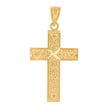14Kt Yellow Gold Unisex God Loves Me Cross Religious Pendant Charm