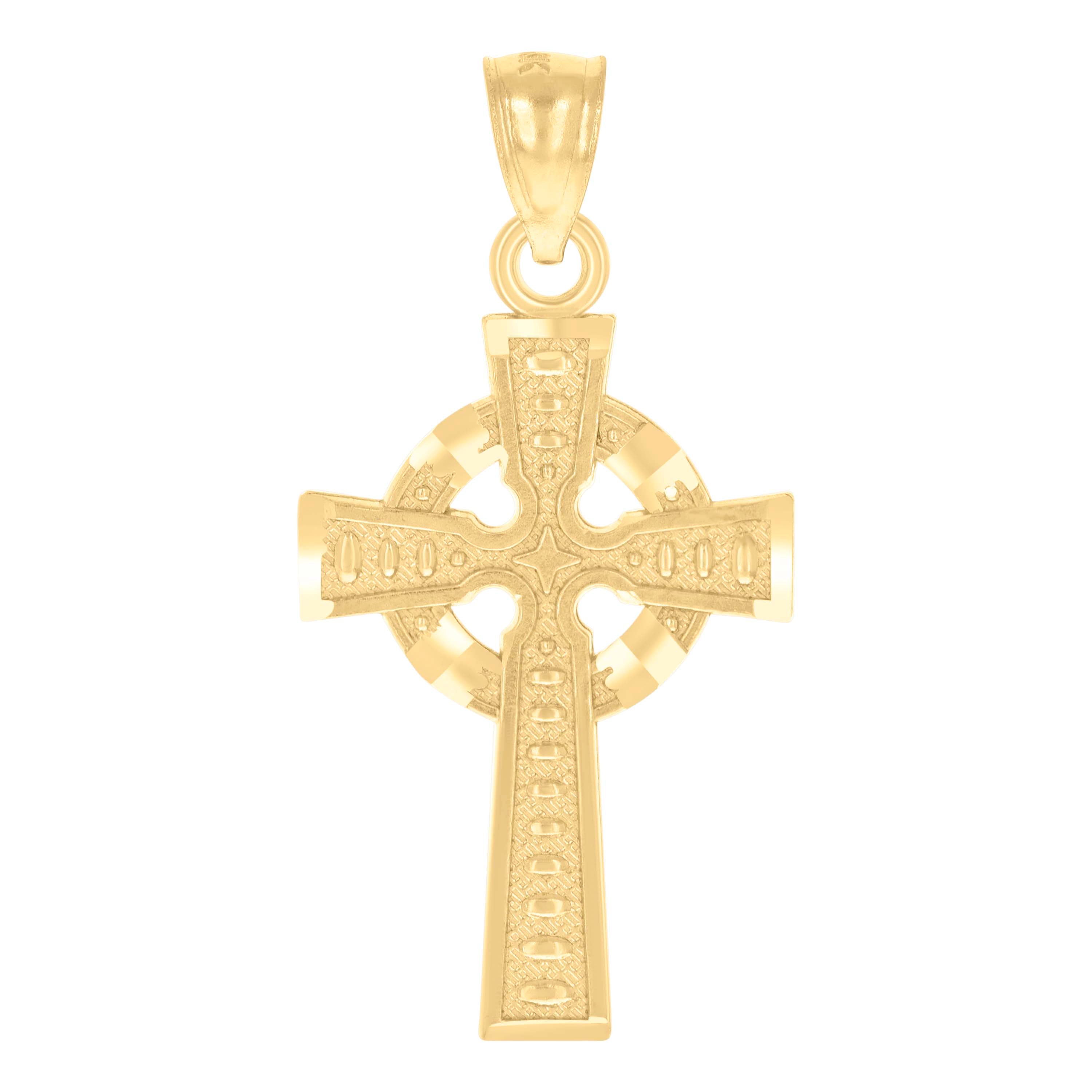 14Kt Yellow Gold Womens God Is Love Cross Religious Pendant Charm