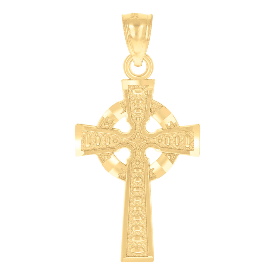 14Kt Yellow Gold Womens God Is Love Cross Religious Pendant Charm