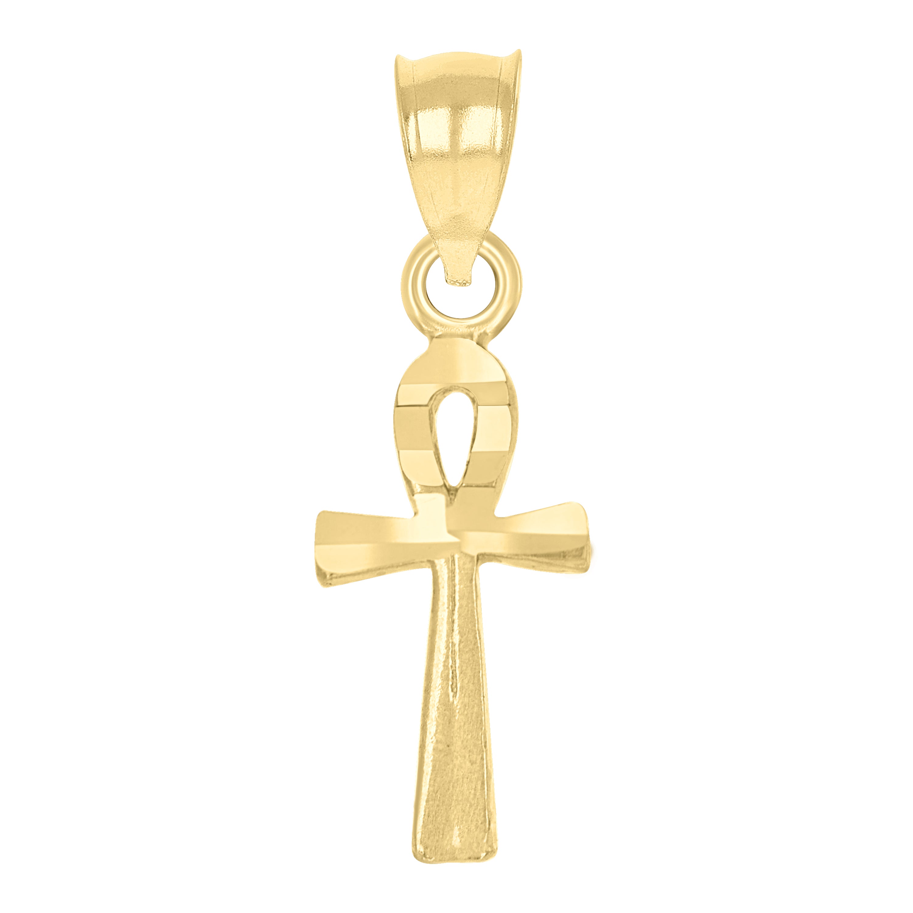 14Kt Yellow Gold Unisex Polished Ankh Ht:20.2Mm Religious Pendant Charm