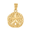 14Kt Yellow Gold Unisex Diamond-Cut Star Fish Ht:19.7Mm Animal Pendant Charm