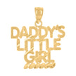 14Kt Yellow Gold Womens Diamond-Cut Daddy'S Little Girl Pendant Charm